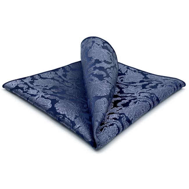 shlax & wing AH94 Blue Geometric Silk Mens Pocket Square Fashion Business Classic Party Hanky