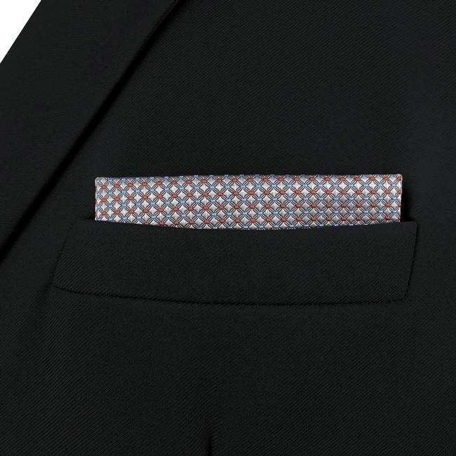 Shlax & Wing AH96 Light Gray Polka Dots Mens Pocket Square Fashion Party Hanky Classic Handkerchief Gift