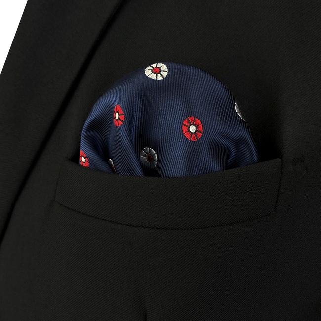 Shlax & Wing AH98 Blue Floral Mens Pocket Square Classic Fashion Handkerchief Acceossories Wedding