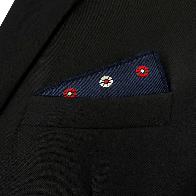 Shlax & Wing AH98 Blue Floral Mens Pocket Square Classic Fashion Handkerchief Acceossories Wedding