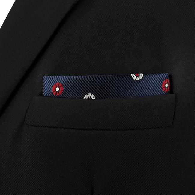 Shlax & Wing AH98 Blue Floral Mens Pocket Square Classic Fashion Handkerchief Acceossories Wedding