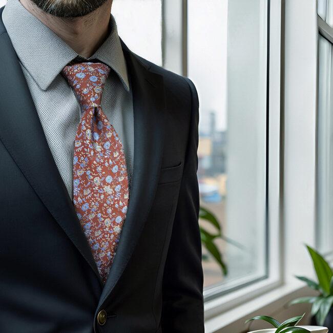 Shlax & Wing B32 Red Floral Mens Neckties Pocket Square Set Classic Dress Party Fashion Extra Long Size Wedding