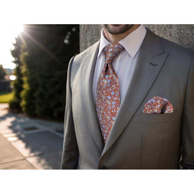 shlax & wing B32 Red Floral Mens Neckties Pocket Square Set Classic Dress Party Fashion Extra Long Size Wedding