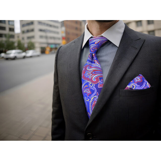 shlax & wing B34 Multicolor Geometric Mens Neckties Pocket Square Set Party Fashion Extra Long Size Wedding Gift