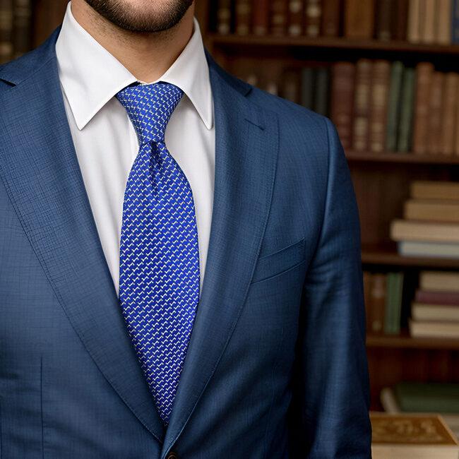 Shlax & Wing B35 Blue Houndstooth Mens Neckties Classic Pocket Square Set Extra Long Size Business Acceossories