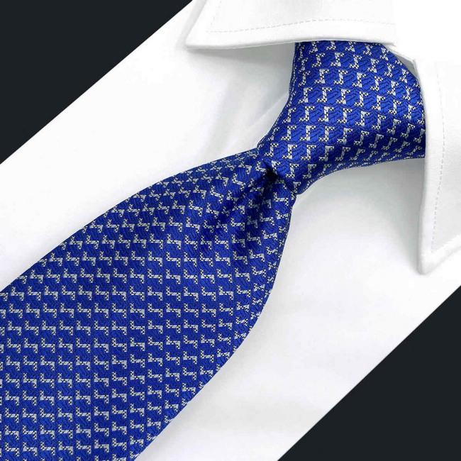 Shlax & Wing B35 Blue Houndstooth Mens Neckties Classic Pocket Square Set Extra Long Size Business Acceossories