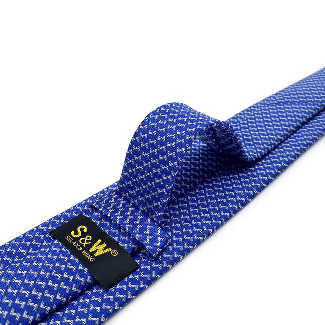 Shlax & Wing B35 Blue Houndstooth Mens Neckties Classic Pocket Square Set Extra Long Size Business Acceossories
