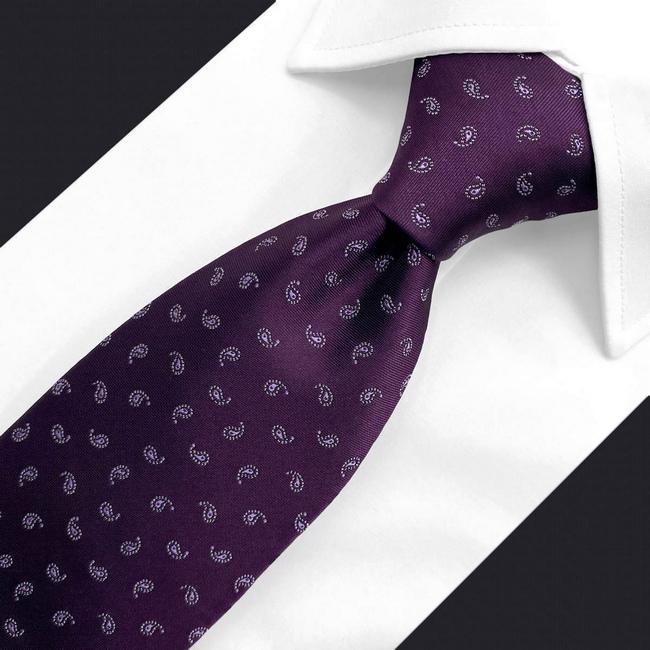 Shlax & Wing B36 Purple Plum Paisley Mens Neckties Pocket Square Set Classic Fashion Business Extra Long Size Groom