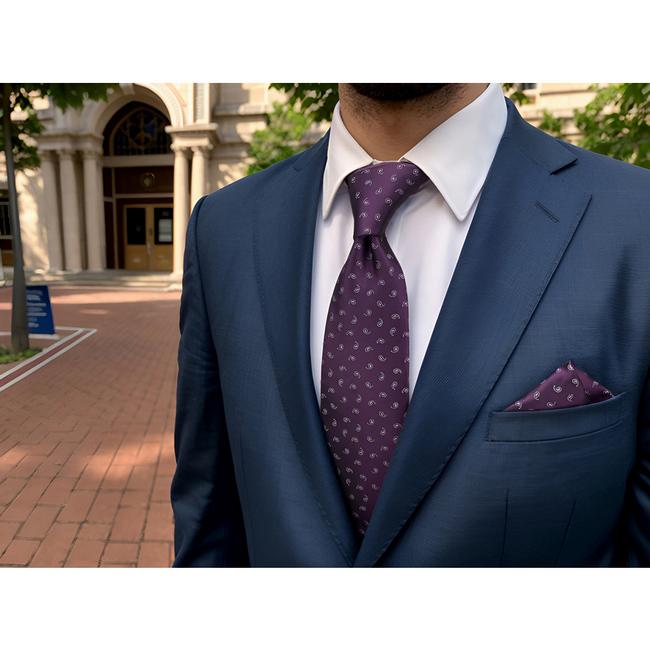 shlax & wing B36 Purple Plum Paisley Mens Neckties Pocket Square Set Classic Fashion Business Extra Long Size Groom