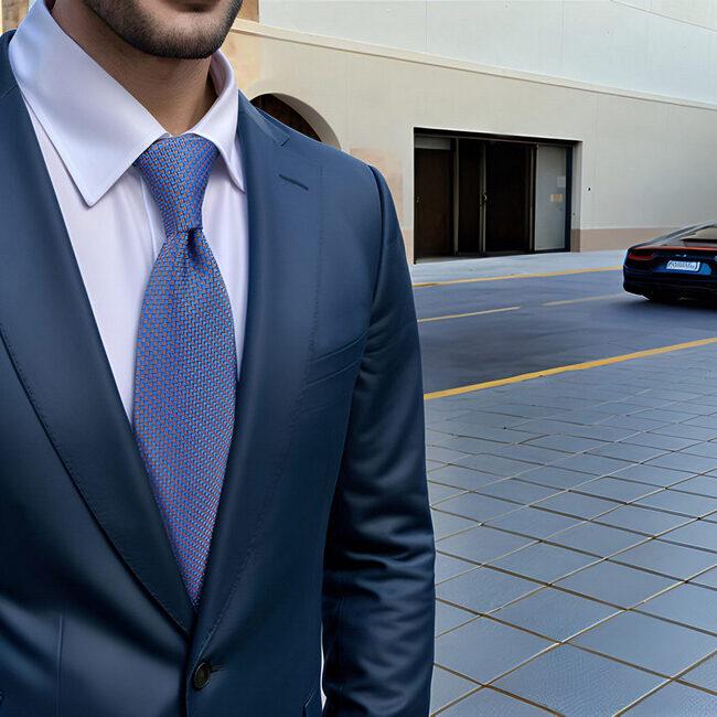 Shlax & Wing B38 Blue Orange Polka Dots Mens Neckties Pocket Square Set Fashion Extra Long Size Ties