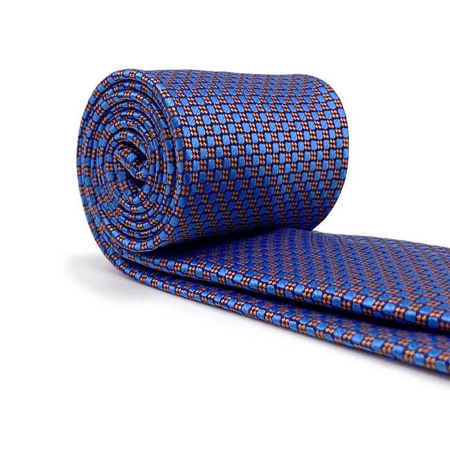 Shlax & Wing B38 Blue Orange Polka Dots Mens Neckties Pocket Square Set Fashion Extra Long Size Ties