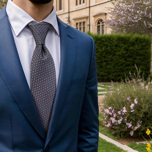 Shlax & Wing B40 Black Geometric Men’s Accessories Necktie Set Business Pocket Square 63″ 160cm Ties