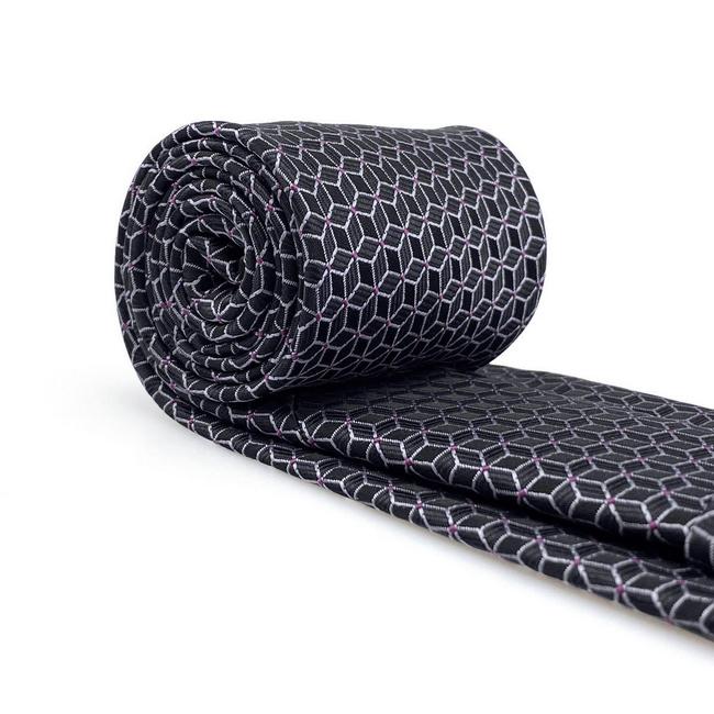 Shlax & Wing B40 Black Geometric Men’s Accessories Necktie Set Business Pocket Square 63″ 160cm Ties