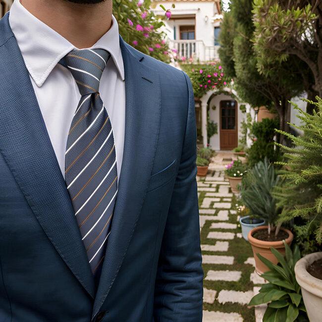 Shlax & Wing B43 Dark Grey Striped Mens Necktie Set Business Pocket Square Extra Long Size Classic