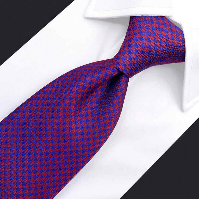 Shlax & Wing B44 Multicolor Houndstooth Mens Necktie Set Business Pocket Square Extra Long Size Classic