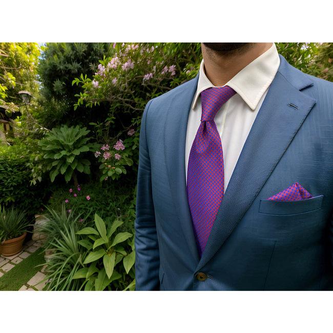 shlax & wing B44 Multicolor Houndstooth Mens Necktie Set Business Pocket Square Extra Long Size Classic