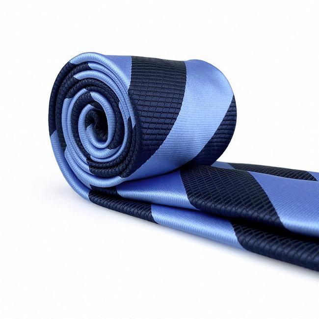 Shlax & Wing B47 Royal Blue Navy Blue Striped Mens Ties Pocket Square Set Fashion Party 63″ Classic Skinny Necktie