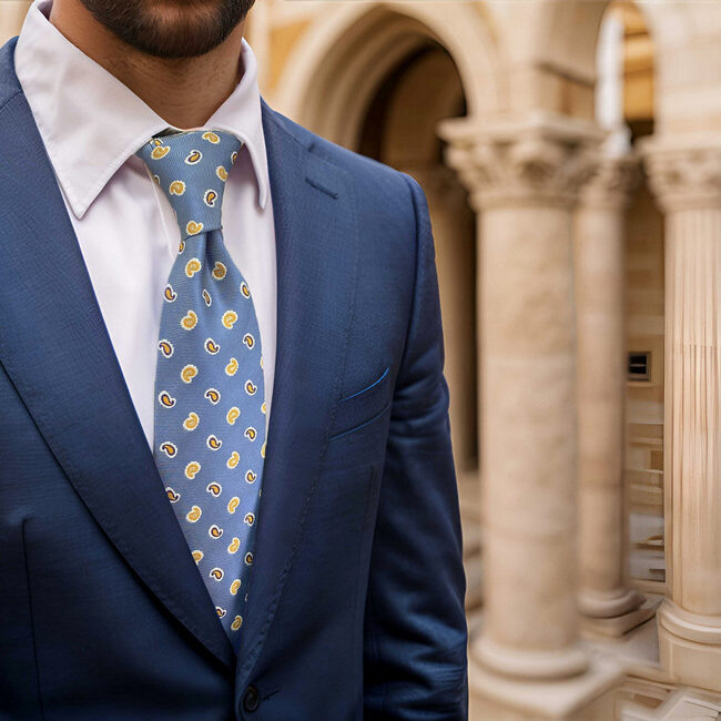 Shlax & Wing B48 Royal Blue Paisley Mens Neckties Set Fashion Pocket Square Extra Long Size Business Wedding