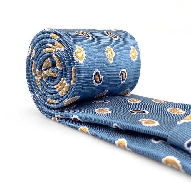 Shlax & Wing B48 Royal Blue Paisley Mens Neckties Set Fashion Pocket Square Extra Long Size Business Wedding