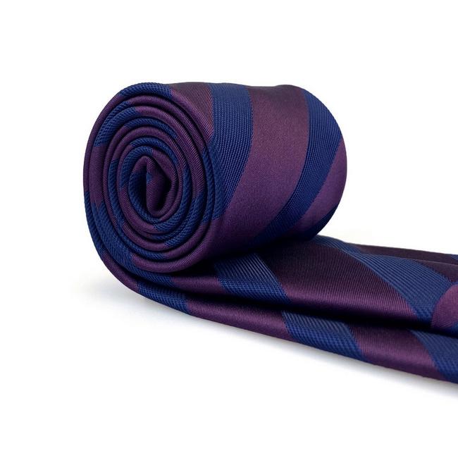 Shlax & Wing B49 Grape Purple Navy Blue Striped Mens Neckties Pocket Square Set Fashion Party 63″ Classic Skinny Necktie