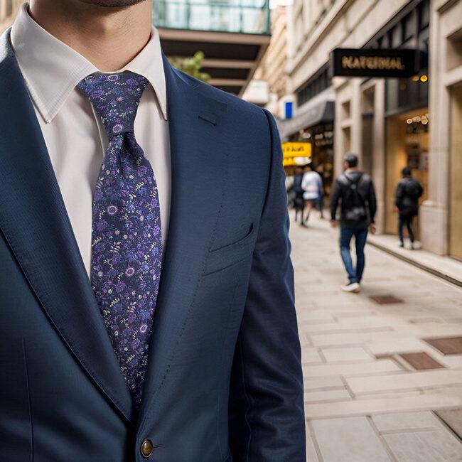 Shlax & Wing B52 Purple Floral Mens Neckties Pocket Square Set Classic Dress Party Fashion Extra Long Size Wedding