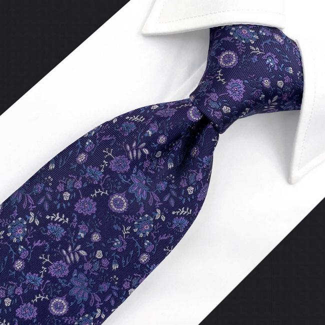 Shlax & Wing B52 Purple Floral Mens Neckties Pocket Square Set Classic Dress Party Fashion Extra Long Size Wedding