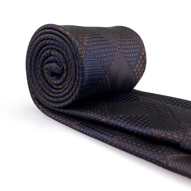 Shlax & Wing B53 Brown Checkes Mens Neckties Pocket Square Set Classic Fashion Business Extra Long Size Groom