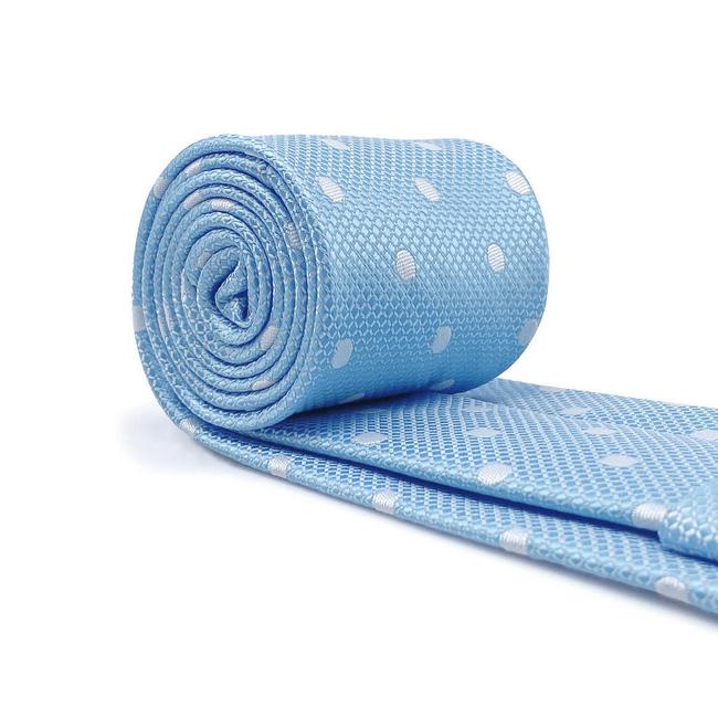 Shlax & Wing B55 Light Blue Polka Dots Mens Neckties Pocket Square Set Fashion Party 63″ Classic Skinny Necktie