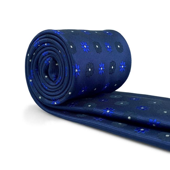 Shlax & Wing B56 Blue Floral Mens Neckties Pocket Square Set Classic Fashion Wedding Extra Long Size