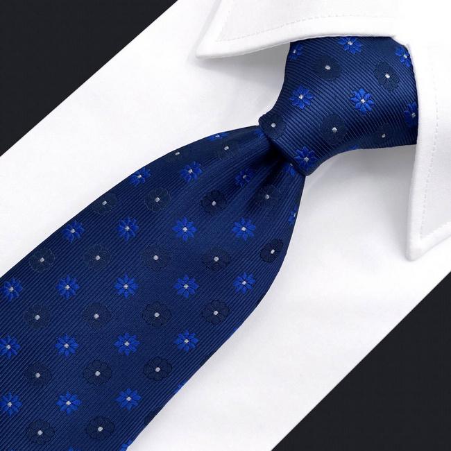 Shlax & Wing B56 Blue Floral Mens Neckties Pocket Square Set Classic Fashion Wedding Extra Long Size