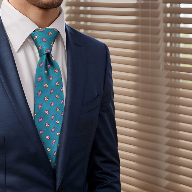 Shlax & Wing B58 Blue Green Paisley Mens Neckties Set Fashion Pocket Square Extra Long Size Business Wedding