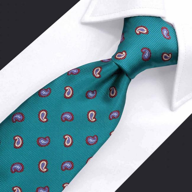 Shlax & Wing B58 Blue Green Paisley Mens Neckties Set Fashion Pocket Square Extra Long Size Business Wedding