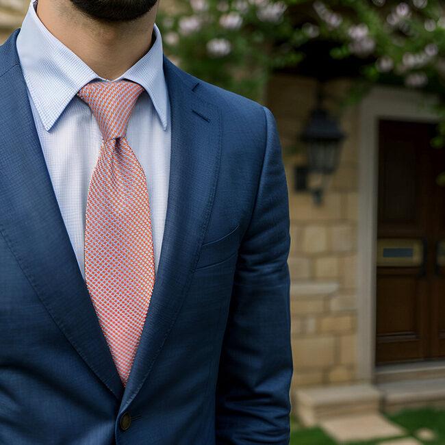 Shlax & Wing B60 Gray Orange Houndstooth Mens Neckties Pocket Square Set Fashion Party 63″ Classic Skinny Necktie