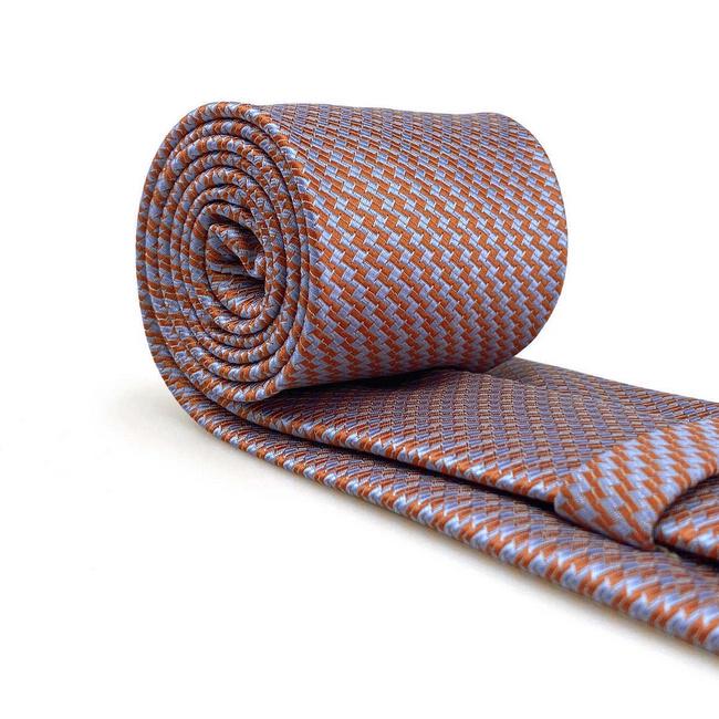 Shlax & Wing B60 Gray Orange Houndstooth Mens Neckties Pocket Square Set Fashion Party 63″ Classic Skinny Necktie