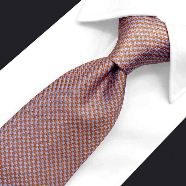 Shlax & Wing B60 Gray Orange Houndstooth Mens Neckties Pocket Square Set Fashion Party 63″ Classic Skinny Necktie