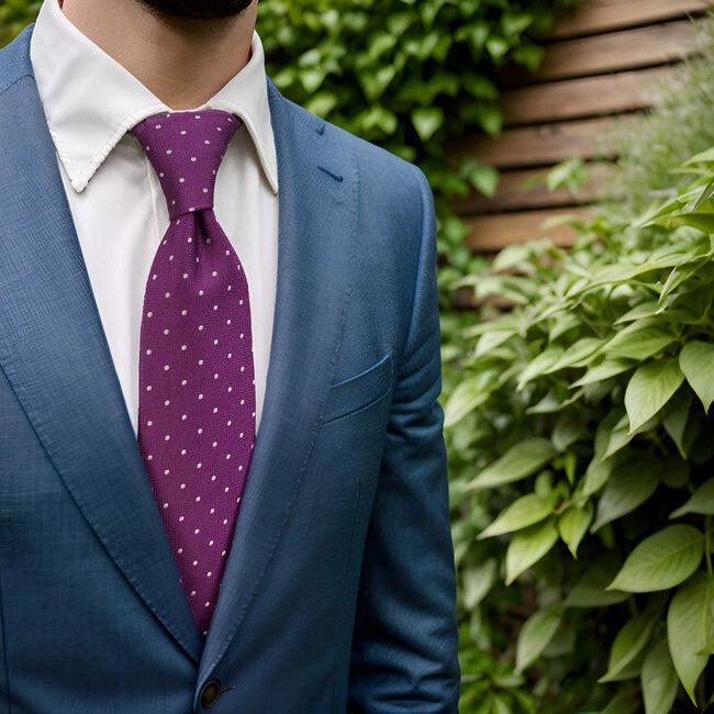 Shlax & Wing B63 Dark Magenta Purple Dots Mens Neckties Pocket Square Set Classic Fashion Wedding Extra Long Size