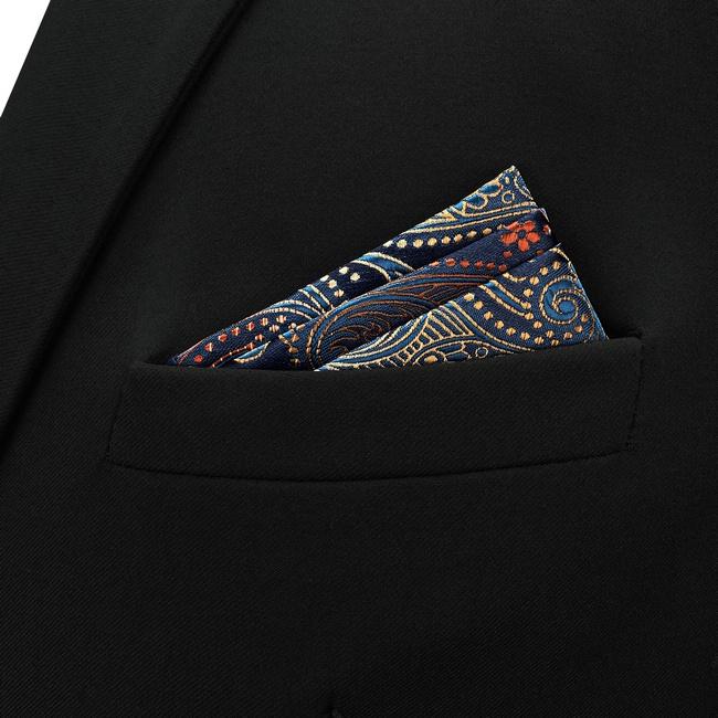 Shlax & Wing BH26 Multicolor Paisley Mens Pocket Square Silk Wedding Fashion Handkerchief Dress Hanky