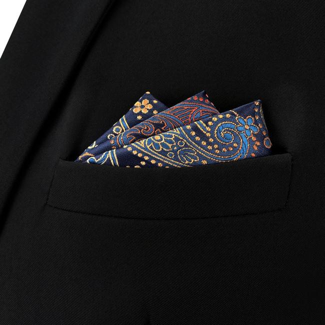 Shlax & Wing BH26 Multicolor Paisley Mens Pocket Square Silk Wedding Fashion Handkerchief Dress Hanky