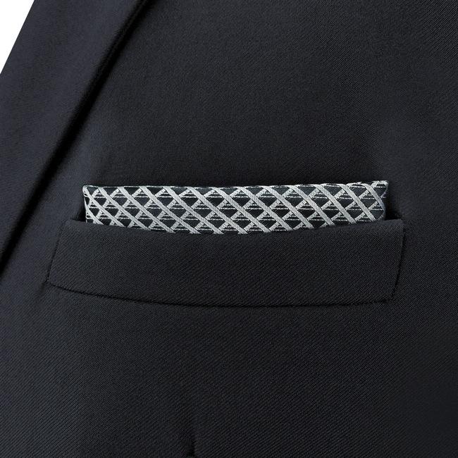 Shlax & Wing BH28 Black Solid Silk Mens Pocket Square Fashion Wedding Handkerchief Novelty Acceossories Hanky