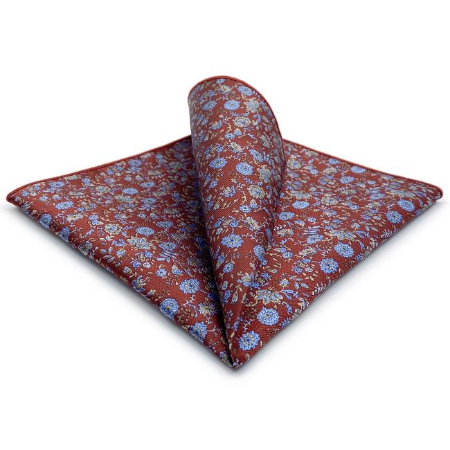 shlax & wing BH32 Red Floral Mens Pocket Square Classic Dress Party Fashion Handkerchief Wedding