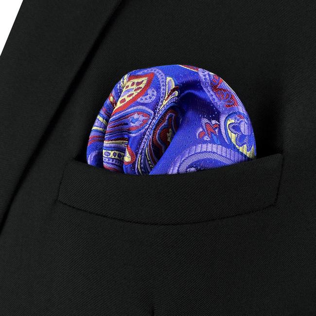 Shlax & Wing BH34 Multicolor Geometric Mens Pocket Square Party Fashion Hanky Wedding Jacquard Handkerchief Gift