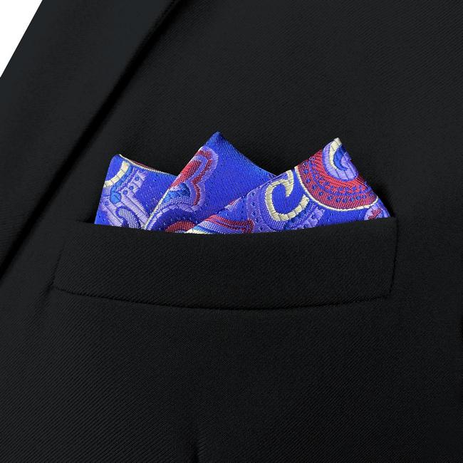 Shlax & Wing BH34 Multicolor Geometric Mens Pocket Square Party Fashion Hanky Wedding Jacquard Handkerchief Gift