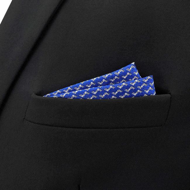 Shlax & Wing BH35 Blue Houndstooth Mens Pocket Square Business Acceossories