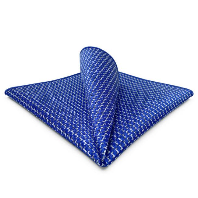 shlax & wing BH35 Blue Houndstooth Mens Pocket Square Business Acceossories