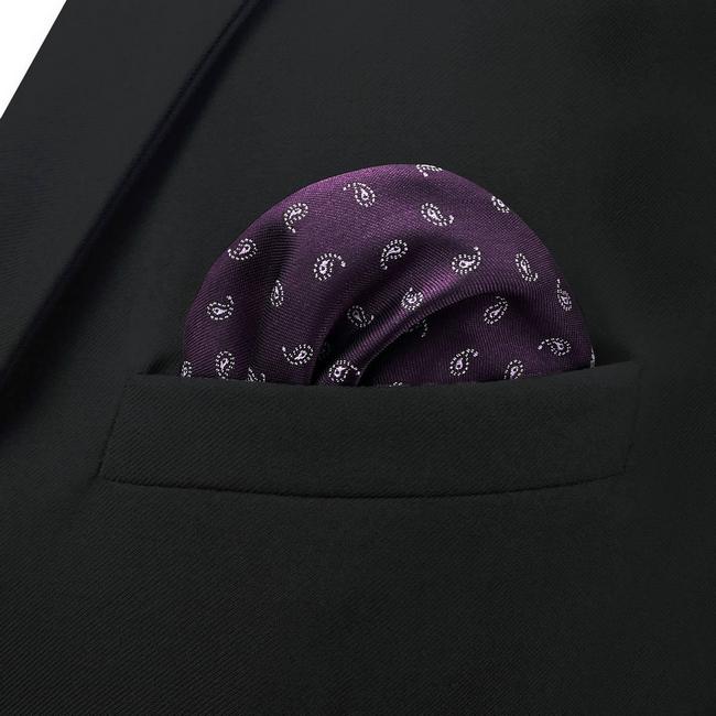 Shlax & Wing BH36 Purple Plum Paisley Mens Pocket Square Classic Fashion Business Groom
