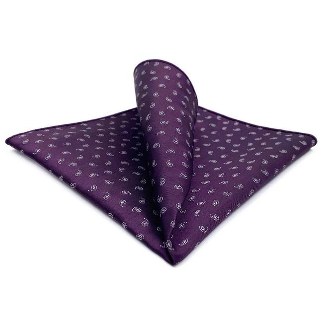 shlax & wing BH36 Purple Plum Paisley Mens Pocket Square Classic Fashion Business Groom