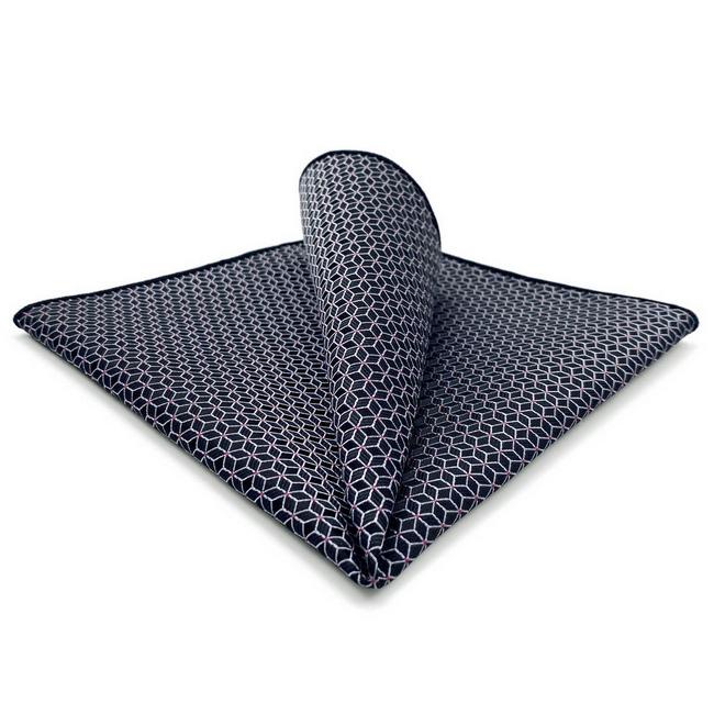 shlax & wing BH40 Black Geometric Men’s Pocket Square Accessories Business