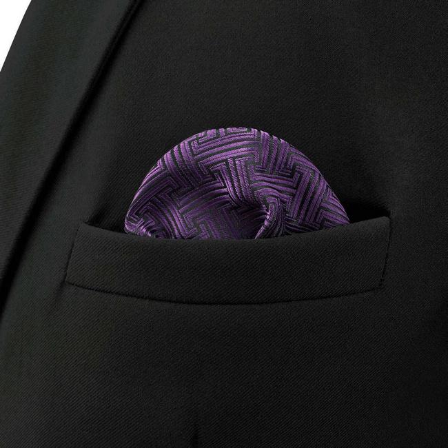 Shlax & Wing BH41 Dark Purple Geometric Men’s Pocket Square Accessories Business