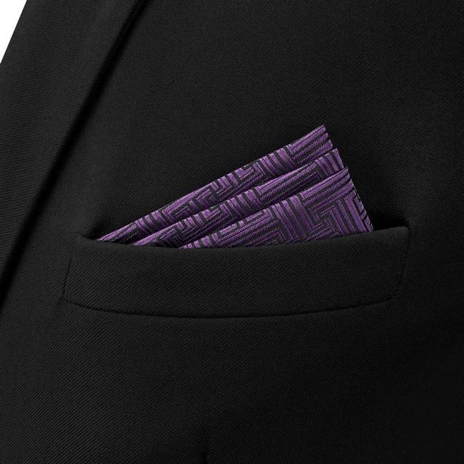 Shlax & Wing BH41 Dark Purple Geometric Men’s Pocket Square Accessories Business
