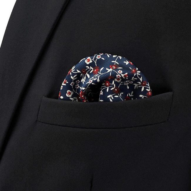 Shlax & Wing BH42 Blue Floral Men鈥檚 Pocket Square Accessories Business Wedding